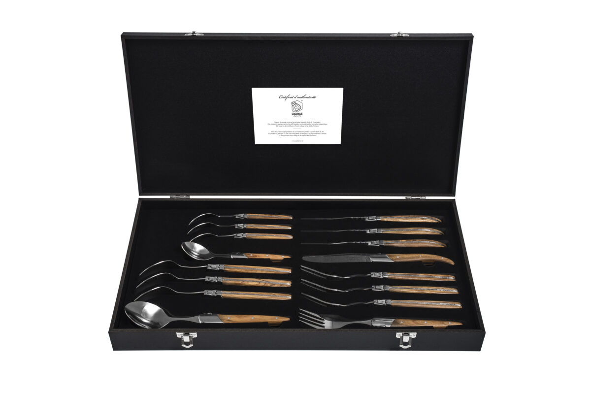 Besteck set olive Echtholz 16 tlg. Griff