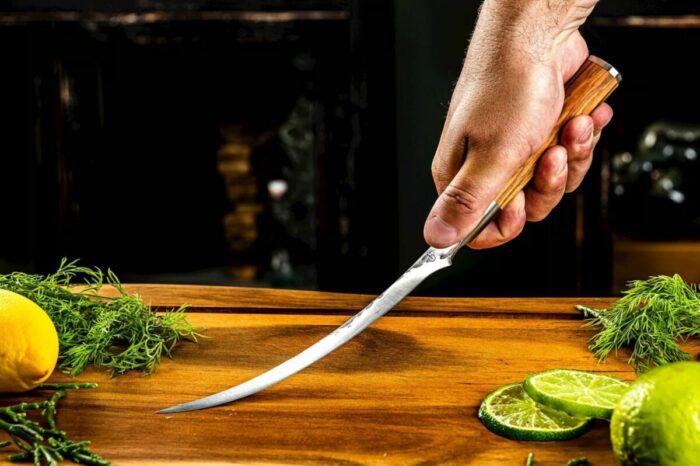 Fischfiletiermesser handgeschmiedet - Forged Olive – Bild 4