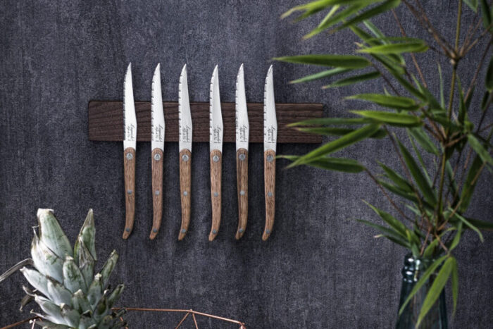 Steakmesser Set mit gezahnter Klinge 6-teilig Eiche - Laguiole Innovation – Bild 3