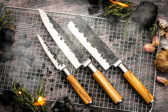 Messerset handgeschmiedet - Forged Olive – Bild 4